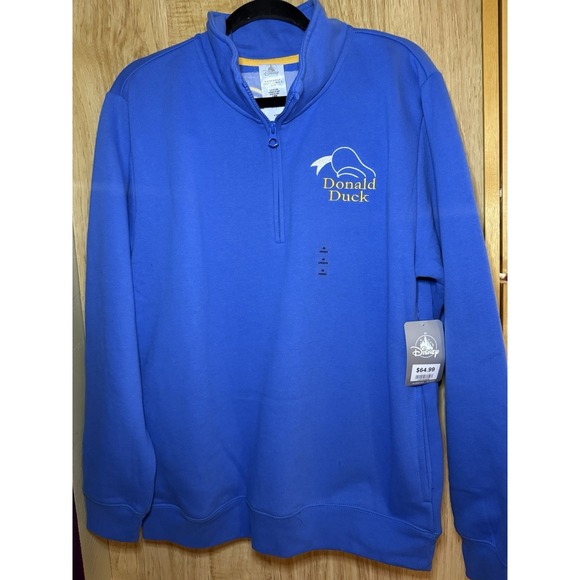 Disney Parks Donald Duck Adult 1/4 Zip Pullover Sweater NWT Exclusive Size XL - Picture 2 of 2